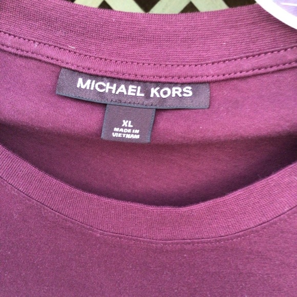 NK Men's Burgundy/Black Short Sleeve Slit Neck T-Shirt Size Medium - Picture 6 of 7